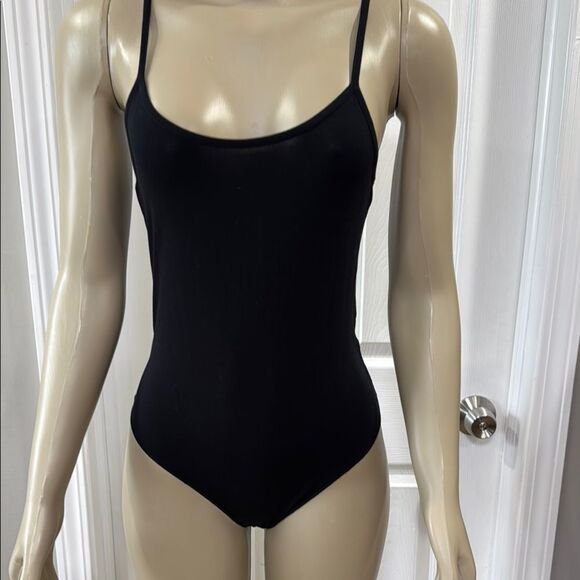 Black Spaghetti Strap Bodysuit - Picture 1 of 3